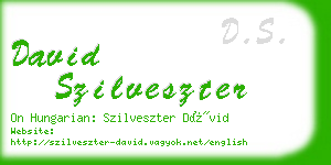 david szilveszter business card